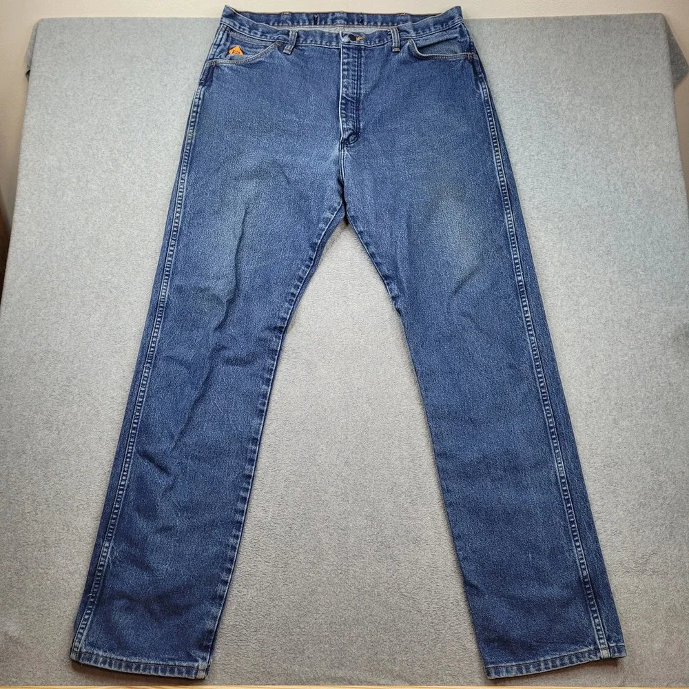 Wrangler FR Flame Resistant Jeans Mens 38x36 Blue Flame Resistant Denim Workwear